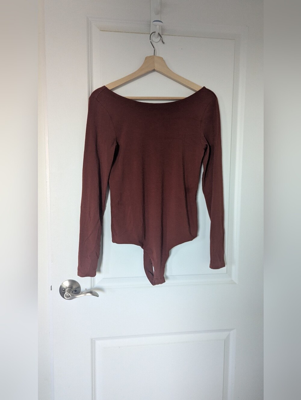 Banana Republic Long-Sleeve Boatneck Bodysuit - Deep Brown Size S